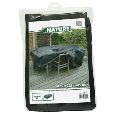 Afbeelding van Nature Beschermhoes Voor Tuinset Tuinmeubelen 90x325x205 cm Grijs