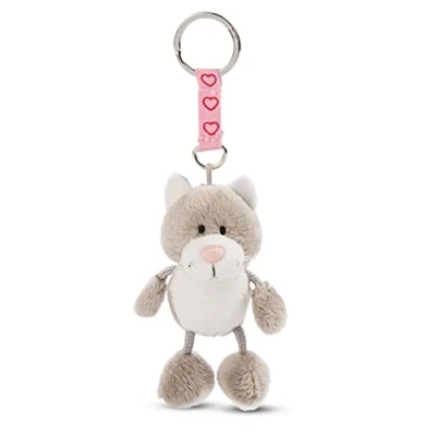 Afbeelding van NICI kat 7 cm Talisminis pluche met sleutelring voor sleutelhanger, sleutelhanger en ketting zakhanger boodschap