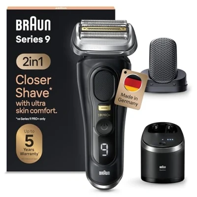Afbeelding van Braun Series 9 Pro+ 9590cc Wet &amp; Dry, Scheerapparaat met scheerblad, Zwart, Batterij/Accu, Lithium Ion (Li Ion), 60 min, Doos