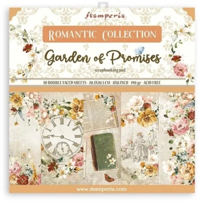 Afbeelding van Stamperia International Mini Scrapbooking blok Tuin der beloften, SBBS59, wit, OSFA