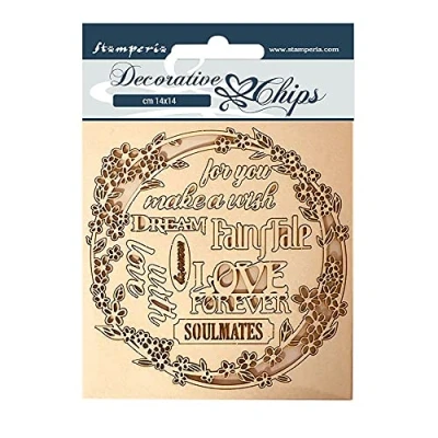Afbeelding van Stamperia Decorative Chips Sleeping Beauty Garland Love (SCB57) (DISCONTINUED)