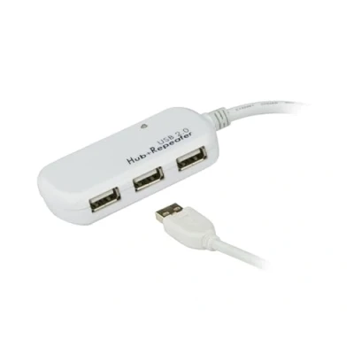 Afbeelding van Actieve USB verlengkabel 12 meter 2.0 (100% koper, 4x hub)