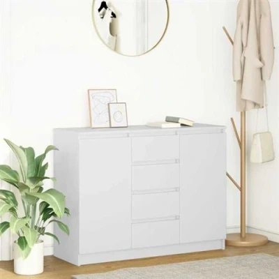 Afbeelding van vidaXL Dressoir met lades 100,5x35x76 cm spaanplaat wit