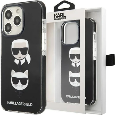 Afbeelding van Karl Lagerfeld KLHCP13LTPE2TK iPhone 13 Pro / 6.1 hardcase zwart/zwart Karl&amp;Choupette Head