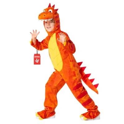 Afbeelding van Morph Dinosauruskostuum voor kinderen, T Rex, Halloween kostuum carnaval, oranje, maat XS
