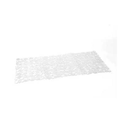 Afbeelding van Gedy G River antislip badkuip met zuignappen, afmetingen: 35 x 70 cm, hars badmat, transparante afwerking, R&amp;S design, gemaakt in Italië, machinewasbaar tapijt, 2 jaar garantie,