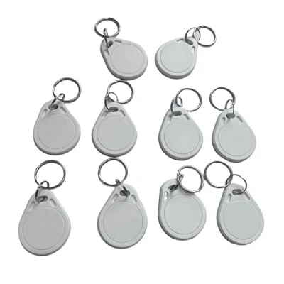 Afbeelding van YARONGTECH Set van 10 sleutelhangers met M1 S50 RFID chip 13,56 MHz ISO14443A (wit)