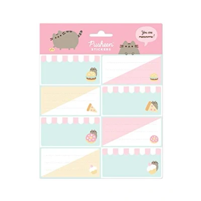 Afbeelding van Grupo Erik Verpakking met 16 zelfklevende etiketten 8 x 4 cm, Pusheen Foodie Collection schooletiketten, kerstetiketten, voor notitieboeken en hoezen