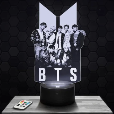 Afbeelding van Nachtlampje met touchscreen BTS 3D lamp, led illusie, cadeau idee, Kerstmis, verjaardag, jongens en meisjes, nachtlampje, kinderkamer of volwassenen, TOP