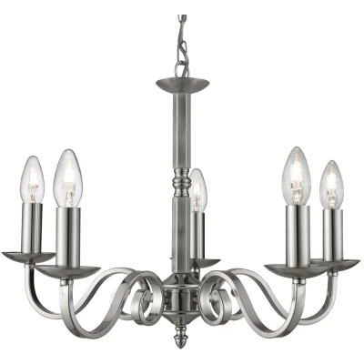 Afbeelding van Searchlight RICHMOND Hanglamp 5 Lichts Oudzilver