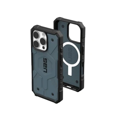 Image de UAG Pathfinder Series Coque de protection pour téléphone portable robuste compatibilité avec MagSafe polyuréthanne thermoplastique (TPU) bleu nuage Apple iPhone 16 Pro