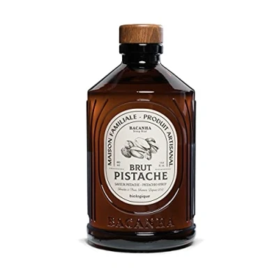 Afbeelding van BACANHA Biologische en ruwe siroop Pistache Voor koffie, cappuccino, latte cocktail 400 ml