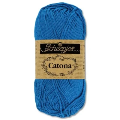 Afbeelding van Frida&#039;s Wollhaus Scheepjes Catona Amigurumi, 50 g, 100% katoen, voor breien en haken, 109 kleuren (201, elektrisch blauw)