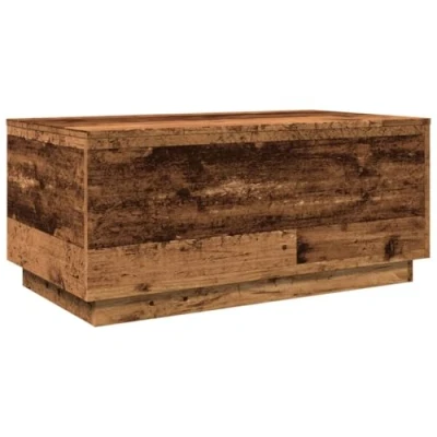 Image de vidaXL Table basse avec lumières LED vieux bois 90x50x40 cm857718