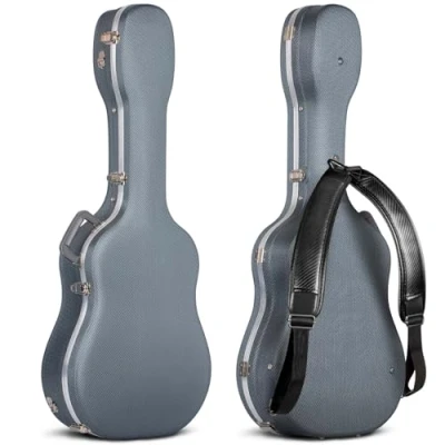 Afbeelding van CAHAYA Akoestische gitaarkoffer, ABS, waterdicht, 1,5 cm dikke bekleding, geschikt voor 104 gitaar, zwart, Navy Blauw, ABS gitaarkoffer