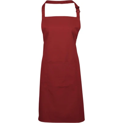 Afbeelding van Premier Colours Bib Apron With Pocket PR154 Burgundy