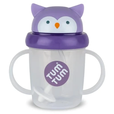 Image de TUM Tippy Up Gobelet à débit libre (sans valve), pour tout petits, 200 ml, sans BPA (Olivia Owl S3)