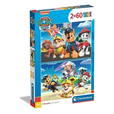 Afbeelding van Clementoni Supercolor Paw Patrol Puzzel 2 Legpuzzels voor Kinderen x 60 stukjes  Kinderpuzzels 4+ Jaar