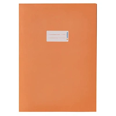 Image de HERMA Protège cahier recyclé, format A4, en papier, orange
