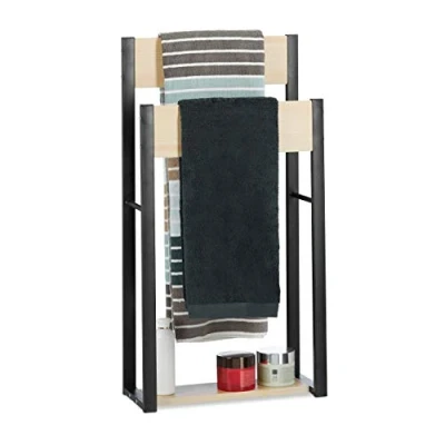 Afbeelding van Relaxdays handdoekrek vrijstaand handdoekhouder handdoekdrager U design 2 roedes