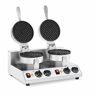 Afbeelding van Royal Catering Dubbele wafelijzer rond 2.600 W