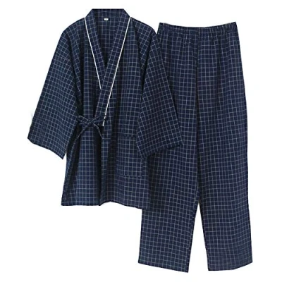 Afbeelding van un brand Casual Japanse kimono voor heren, Kleur: zwart/bruin,