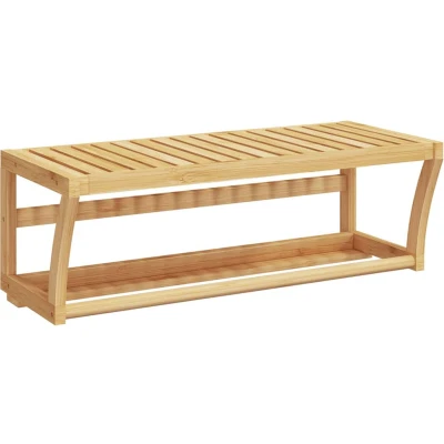 Afbeelding van Handdoekenrek wandgemonteerd 60x25x20 cm bamboe