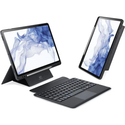 Afbeelding van Dux Ducis Hoes Geschikt voor Samsung Galaxy Tab S8 / S7 Bluetooth Toetsenbord Zwart