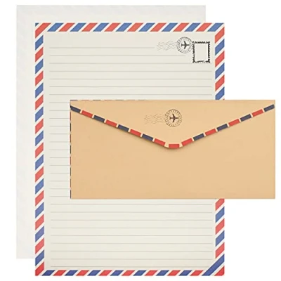 Afbeelding van Belle Vous Briefpapier met Enveloppen (96 Stuks) 48 Vellen Premium Letter Formaat, Vintage Reispapierset Voor Uitnodigingen, Brieven Schrijven, Bedankbrieven en Meer