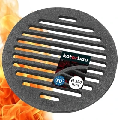 Afbeelding van KOTARBAU® Haardrooster van gietijzer, Ø 25 cm, gietijzeren rooster voor inzet, houtkachel, open haard