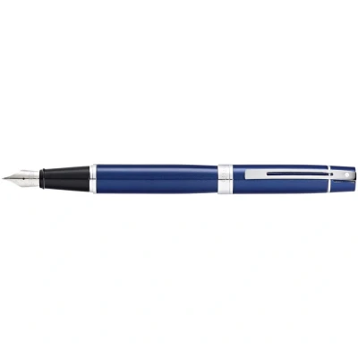 Afbeelding van Sheaffer 300 Glossy Blue Lacquer Vulpen Schrijfwijze: FijnMedium Kleur: Zwart De Vulpenwereld