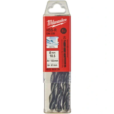 Afbeelding van MILWAUKEE 4932363539 HSS R metaalboor DIN 338 10,5x133mm (5 st.)