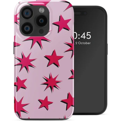 Afbeelding van Selencia Hoesje Geschikt voor iPhone 15 Pro Vivid Backcover MagSafe Stars Rubine Red Light Pink