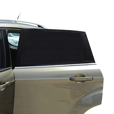 Afbeelding van Set van 2 universele zonneschermen voor autoruiten Ademend gaas Zon en UV bescherming Geschikt de meeste auto&#039;s (95%) Volledige raamafdekking