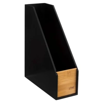 Afbeelding van 5Five lectuurbak/tijdschriftcassette zwart B9 x D25 H30 cm hout