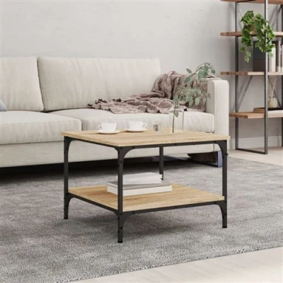 Afbeelding van vidaXL Salontafel 55x55x40 cm bewerkt hout sonoma eikenkleurig