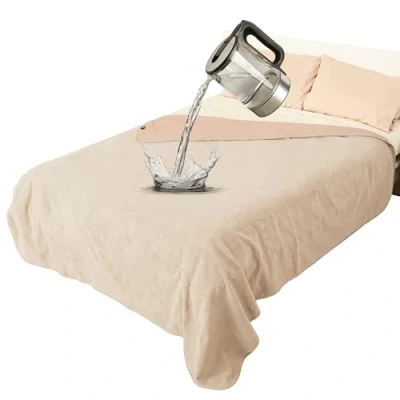 Afbeelding van Pawsee Waterdichte hondendeken, bankovertrek, puppy, kat, fleece, groot bed, autostoel, meubelbescherming, 203 x 152 cm, taupe