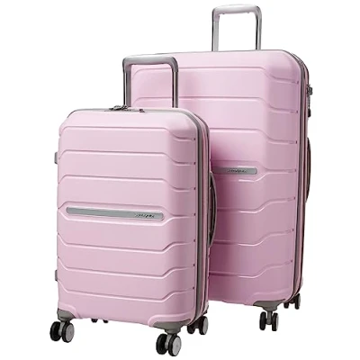 Afbeelding van Samsonite Freeform Hardside uitbreidbaar met dubbele zwenkwielen, Roze, zwenkwielen