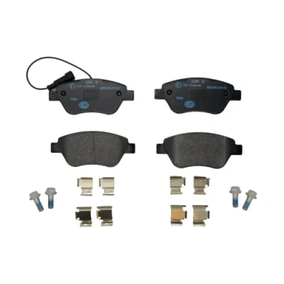 Afbeelding van HELLA 8DB 355 015 491 Remblokkenset Met slijtage waarschuwingscontact remzadelschroef toebehoren FIAT: 500 Hatchback