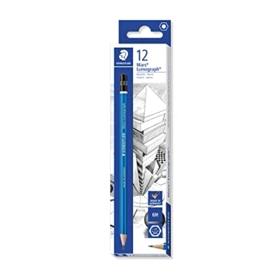 Afbeelding van Staedtler Mars Lumograph potloden 6H Zwart/grijs Set per 12 stuks
