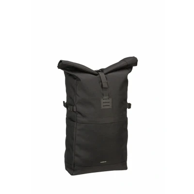 Afbeelding van Sandqvist Icon Rolltop Backpack M black with leather