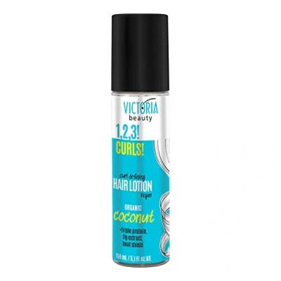 Afbeelding van victoria beauty 1,2,3! Curls! Curls defining hair lotion vegan Voor Krullen Glans Hitteschild Biologisch kokosolie Ternair eiwit Vijgenextract