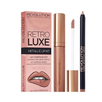 Afbeelding van Revolution Makeup Retro Luxe Metallic Lip Kit We Rule