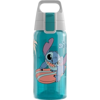 Afbeelding van SIGG Viva One Disney Stitch Surfing drinkfles voor kinderen Geschikt koolzuurhoudende dranken Lekvrij Vaatwasmachinebestendig BPA vrij Sport Groen 0,5 liter