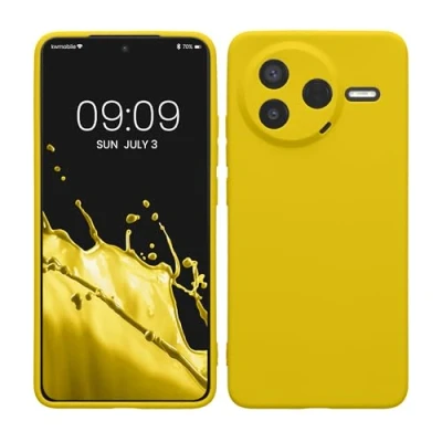 Afbeelding van kwmobile telefoonhoesje geschikt voor Xiaomi Poco F7 Pro Hoesje smartphone Precisie camera uitsnede In stralend geel