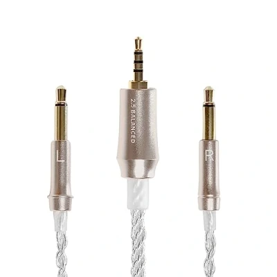 Afbeelding van MEZE AUDIO Upgrade kabel voor 99 Classics en Neo OFC koper verzilverd, Rhodium vergulde stekkers symmetrisch 2,5 mm, lengte 1,20 m