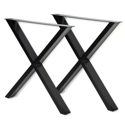 Image de Lot de 2 pieds table forme X 72x73 cm design industriel
