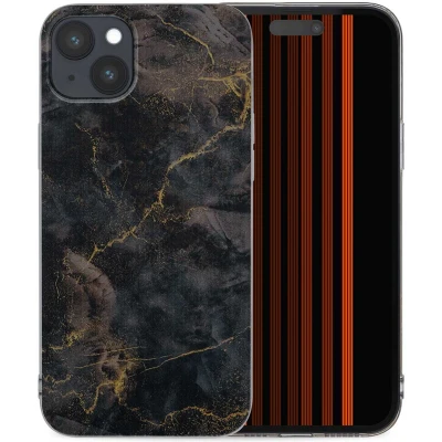 Afbeelding van iMoshion hoesje Geschikt voor iPhone 15 Plus Siliconen Design Zwart / Sky Black Transparent
