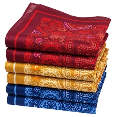 Afbeelding van Merrysquare Fijne zakdoeken van stof, motief harten, model AGAPE, middelgroot, 35 cm x cm, 6 stuks, 100% katoen