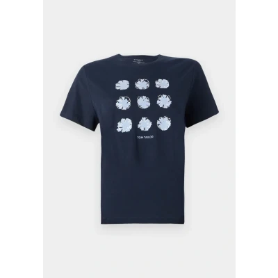 Afbeelding van TOM Tailor CREW NECK Tshirt print, Dames, Maat: XS, Sky captain blue